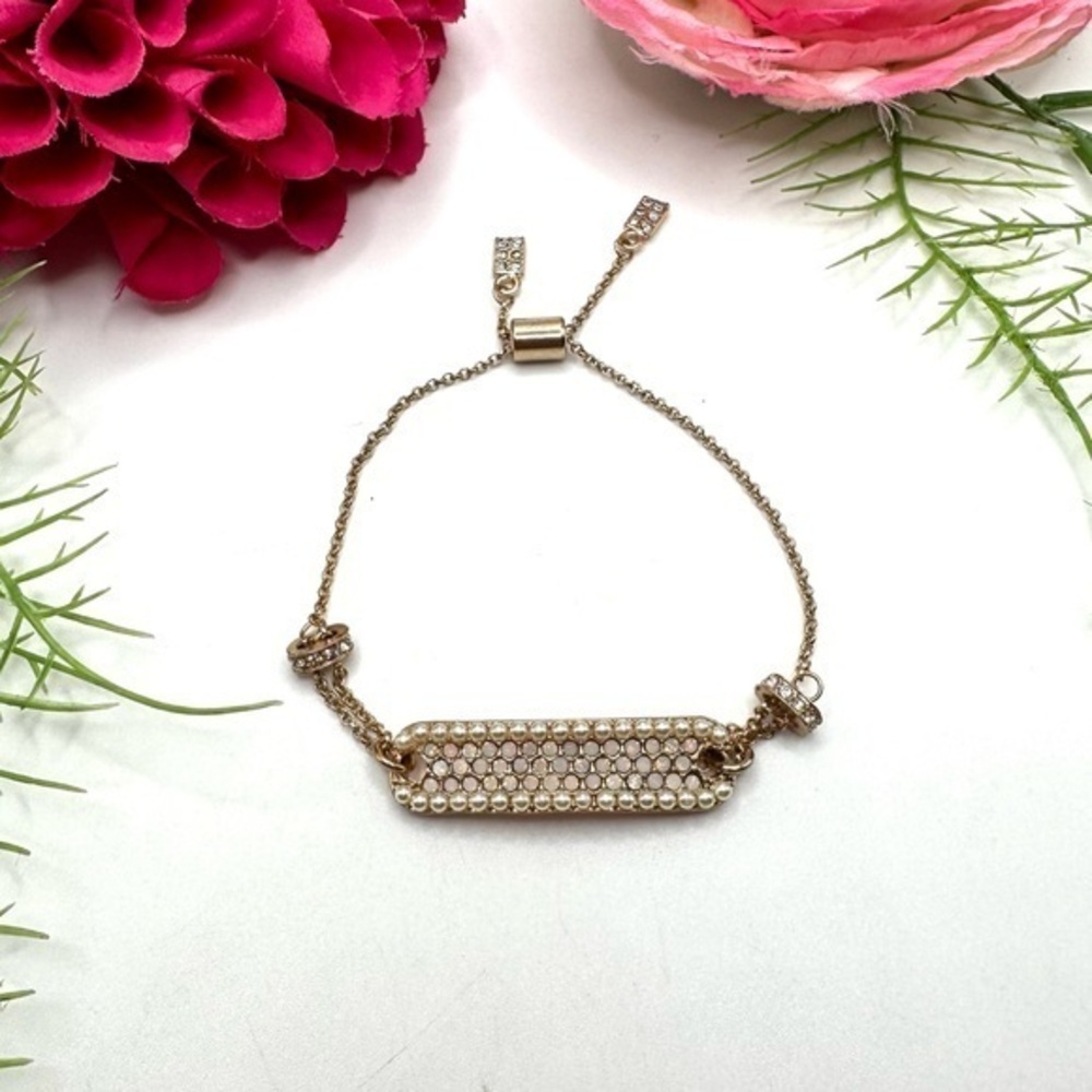 NEW⚜️Opalescent Crystal Pavé Dog Tag Bracelet